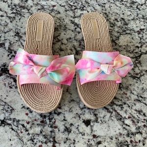 Watercolor sandals with bow